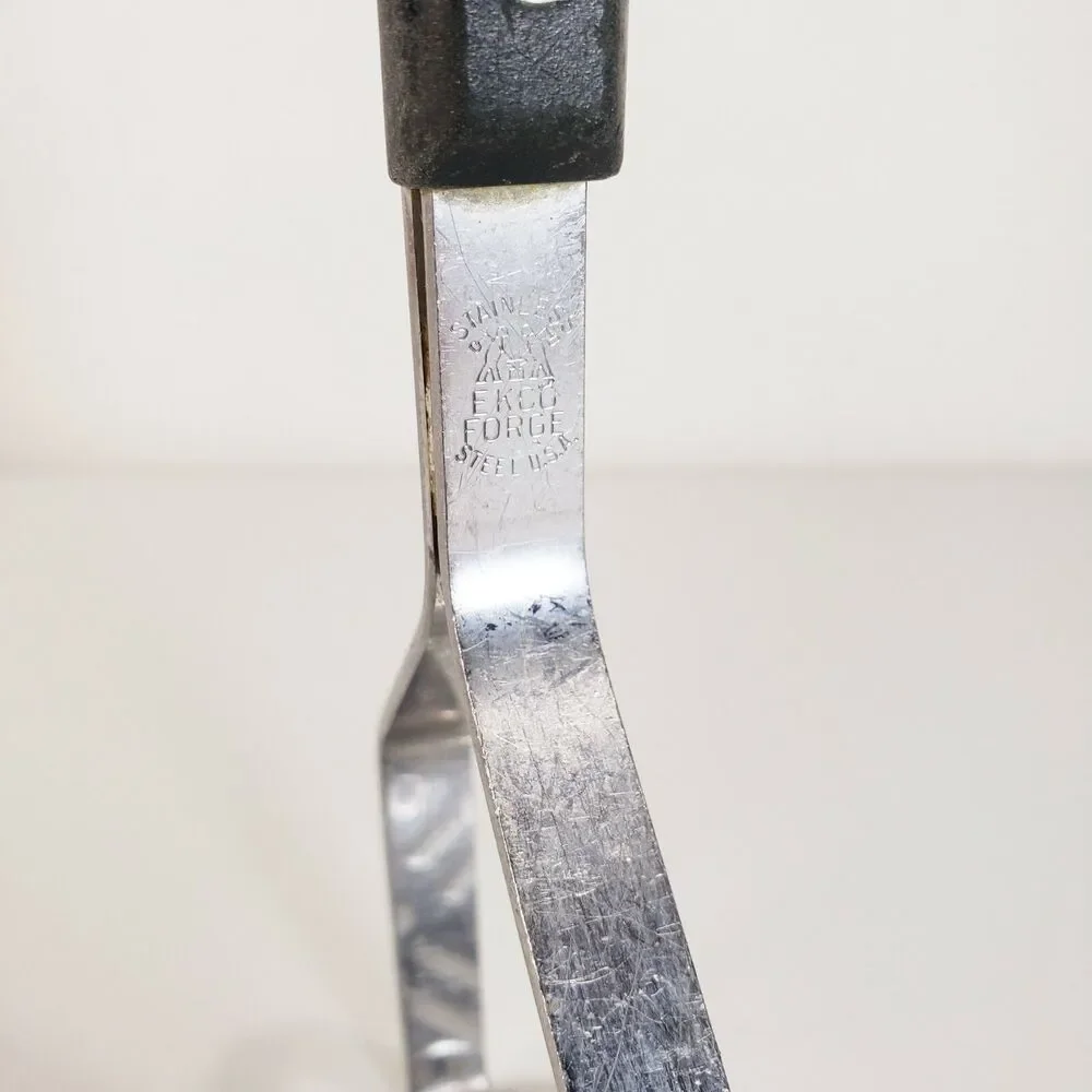 Vtg Ekco Forge Potato Masher Stainless Black Riveted Handle Cooking Utensil